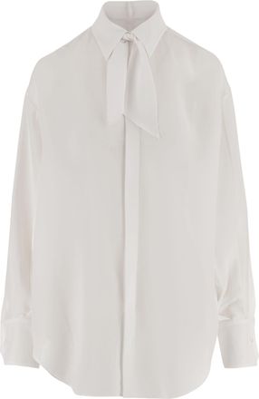 SA SU PHI Silk Blouse with Bow Collar