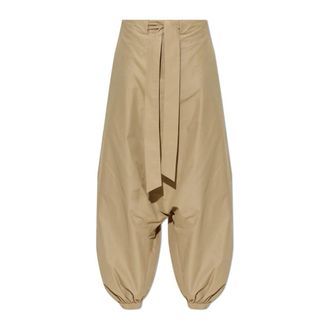 Balmain Wide Trousers, female, Beige, Size: 2XS Drop-crotch Trousers