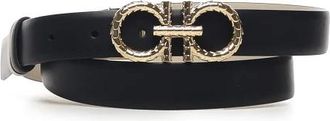 Ferragamo Slangenpatroon Omkeerbare Leren Riem - Dames - Riemen - Zwart - 100 CM - Leer - Accessoires