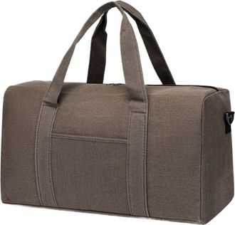 Generic Compatible For Men Folding Travel Bag Large Capacity Canvas Unisex Luggage Storage Outdoor Portable Shoulder Fitness Duffel(Khaki S)