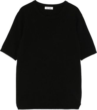 Soft Goat Ribgebreide Crew Neck met Korte Mouwen - Dames - Cashmere truien - Zwart - XS - Kasjmier - Truien & Vesten