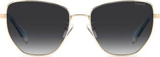 Polaroid 56mm Polarized Gradient Square Sunglasses in Gold/Grey at Nordstrom