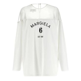 Maison Margiela T-shirt - female - MM6 Maison Margiela - Long Sleeve T-Shirts - White - S - Tops