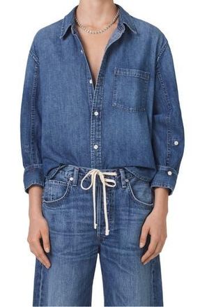 Citizens Of Humanity Kayla Shrunken Denim Button-Up Shirt in Amity at Nordstrom Rack, Size Medium