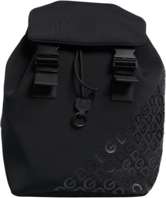Dolce & Gabbana Black Neoprene Nylon DG Logo School Backpack Mens Bag (Pre-Owned)