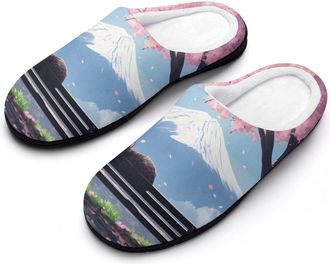 Generic Cherryflowers Mount Fuji Bench Mens Slippers Comfortable And Non-slip Cotton Slipper Shoe for House