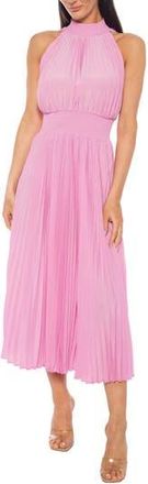 OLEG CASSINI Pleated Midi Dress in Pink at Nordstrom Rack, Size 12