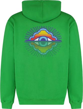 Camp High Mens Cotton Hoodie With Ribbed Edges Green Jumpers Sweater