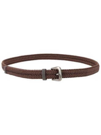 Brunello Cucinelli Brown Braided Buckle Belt