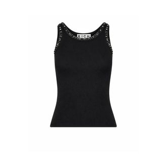John Richmond Mouwloze Top met Decoratieve Halslijn - Dames - Tops zonder mouwen - Zwart - XL - Tops