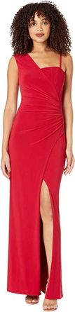 Bcbgmaxazria Long Evening Dress Red Stretch Side Slit Party GBO2100
