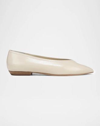Veronica Beard Bancroft Leather Ballerina Flats
