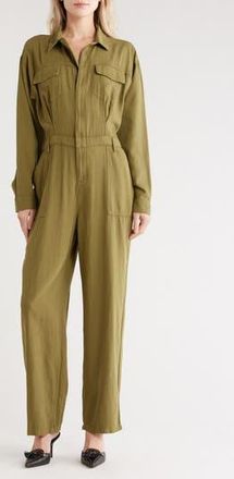 Good American Oversize Long Sleeve Lite Jumpsuit in Martini Olive002 at Nordstrom Rack, Size X-Small