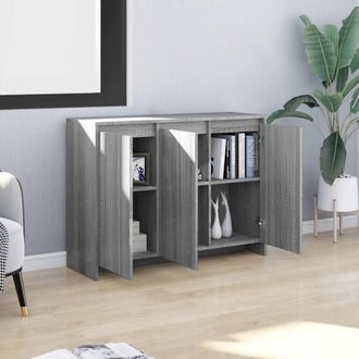 Berkfield Home Sideboard Grey Sonoma 102x33x75 cm Engineered Wood | Size: 102 x 33 x 75 cm