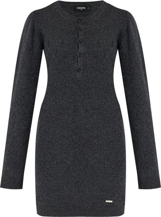 Dsquared2 fine-knit wool minidress - women - Wool - M - Grey
