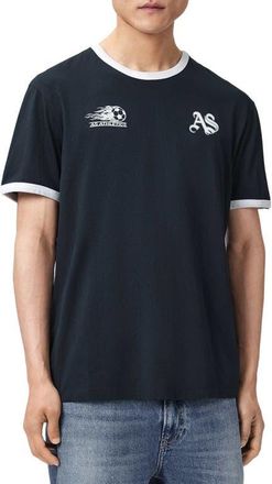 AllSaints Bleus Cotton T-Shirt in Navy Blue at Nordstrom, Size Xx-Large