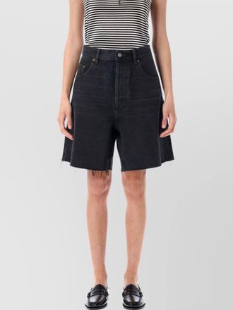 Saint Laurent denim frayed hem shorts