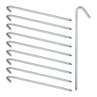 Relaxdays Set De 40 Piquetas Para Camping, Estacas Para Tiendas De Campa&ntilde;a, Acero Galvanizado, 39 Cm, Plateado - Relaxdays