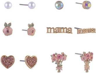 Hallmark 6 Pair Stud Earring Set in Pink at Nordstrom