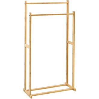 Beliani Beliani - Toallero De Ba&ntilde;o 85x45 Cm 2 Ra&iacute;les Bamb&uacute; Madera Clara Hoboken