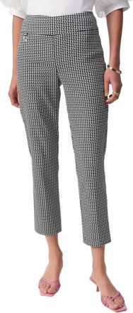 Joseph Ribkoff Geometric Pull On Cropped Pants In White/black
