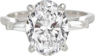 Verde 3ct IGI Certified Lab-grown Oval Cut VS2 Diamond Ring