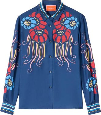 La DoubleJ Boy blouse met bloemenprint - Blauw