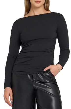 NYDJ Bateau Neck Knit Top in Black at Nordstrom, Size Xx-Small