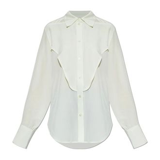 Victoria Beckham Shirts, female, Green, Size: 2XS Silk Shirt