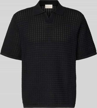 Jack & Jones Jack & Jones Regular Fit Poloshirt mit V-Ausschnitt in Black, Gr&ouml;&szlig;e XXL