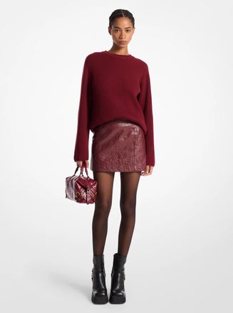 Michael Kors Washed Leather Mini Skirt