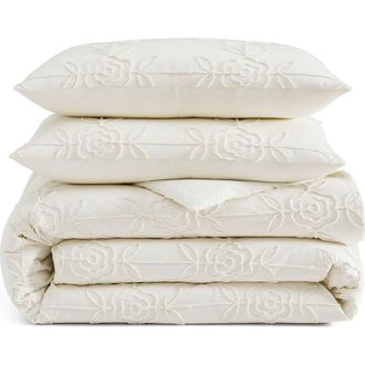 Peri Home Trellis Rose Duvet Cover & Pillow Shams Set in Ivory at Nordstrom, Size King