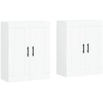 vidaXL Armarios De Pared 2 Uds Madera De Ingenier&iacute;a Blanco Vidaxl