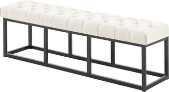 Clp Clp - Taburete Pie De Cama Amun Tela & Negro Crema 150 Cm