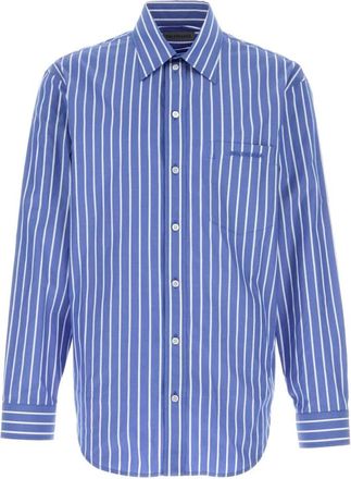 Balenciaga Overhemden, Heren, Blauw, L, Katoen, Regular Fit Shirt