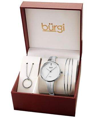 B&uuml;rgi Burgi Womens Alloy Half Bangle Diamond Watch