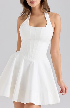 House of CB Sasha Halter Minidress in White at Nordstrom, Size X-Small