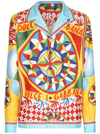 Dolce & Gabbana Carretto twill silk shirt - Yellow