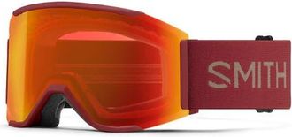 Smith Squad MAG 170mm ChromaPop Low Bridge Snow Goggles in Ironwood /Chromapop Red at Nordstrom