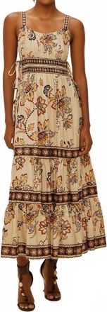 Farm Rio Aura Floral Dress In Sand