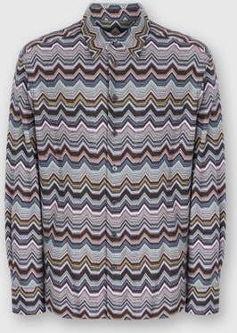 Missoni Long Sleeve Shirt With Geometric Zigzag in Multicoloured at Nordstrom, Size 52 It