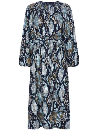 Proenza Schouler snake-print crepe de chine shirtdress - Black