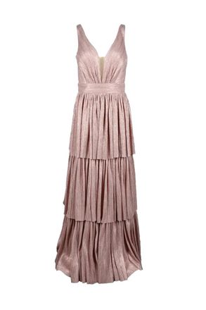 Soani Long Pleated Dress - Pink