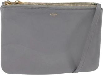 Celine Pre-owned Vintage Cross Body Bag - Dames - Vintage Schoudertas - Grijs - ONE Size - Leer - Vintage