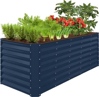 Best Choice Products 8x2x2ft Outdoor Metal Raised Garden Bed, Planter Box for Vegetables, Flowers, Herbs