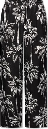 Balmain Broek met bloemmotief - Heren - Straight fit broeken - Zwart - M - Broeken