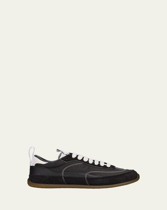 Alexander McQueen EC1 Mixed Leather and Nylon Low-Top Trainers