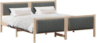 vidaXL Estructura De Cama Negro Y Gris Oscuro 180 X 200 Cm Vidaxl