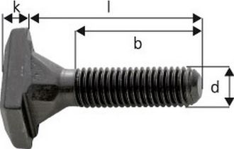Forum Tornillo Rhombus Para Ranuras En Forma De T, Ancho : De Ranura : 22 Mm, &Oslash; De Rosca X Largo D X L M20 X 125 Mm, Ancho : A 21,7 Mm, Largo Rosca B : 85 M