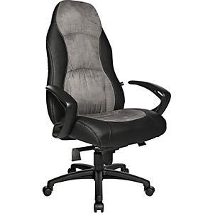 Topstar Sill&oacute;n Giratorio Piel Sint&eacute;tica / Microfibra Negra / Gris